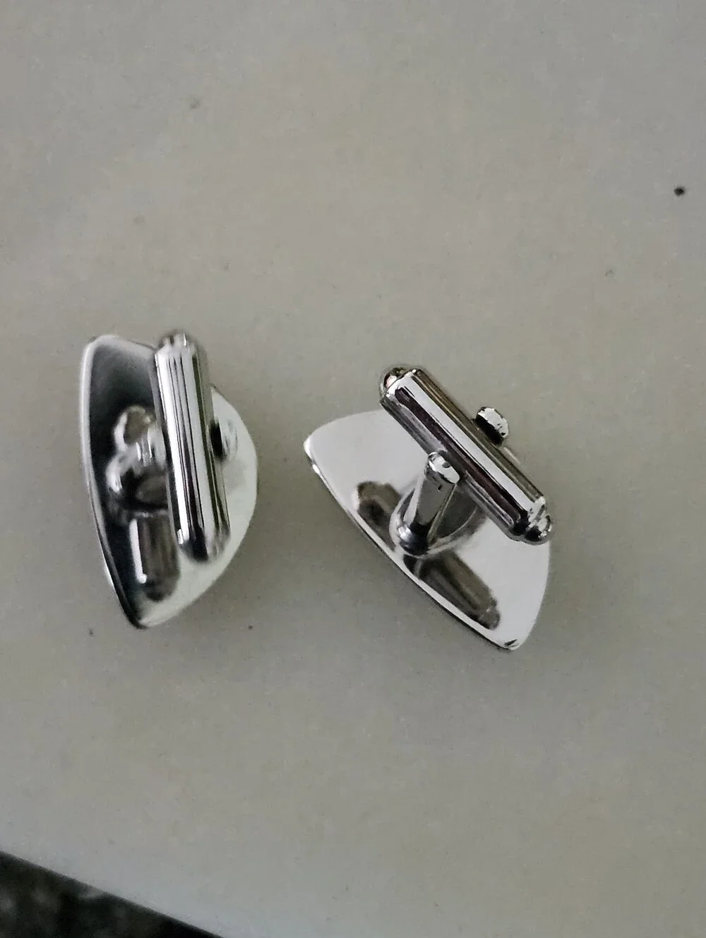 Vtg Mid Century Modern Hickok Silver Tone Cufflinks With Starburst Design